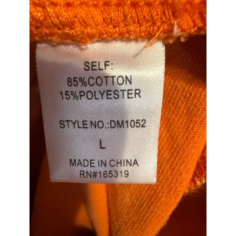 NWT SWEET DUET DISTRESSED DENIM ROMPER IN ORANGE Size Large - Picture 7 of 16